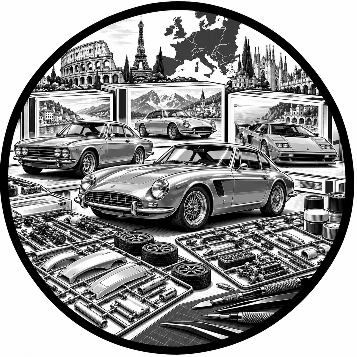 Europäische Auto-Modellbausätze