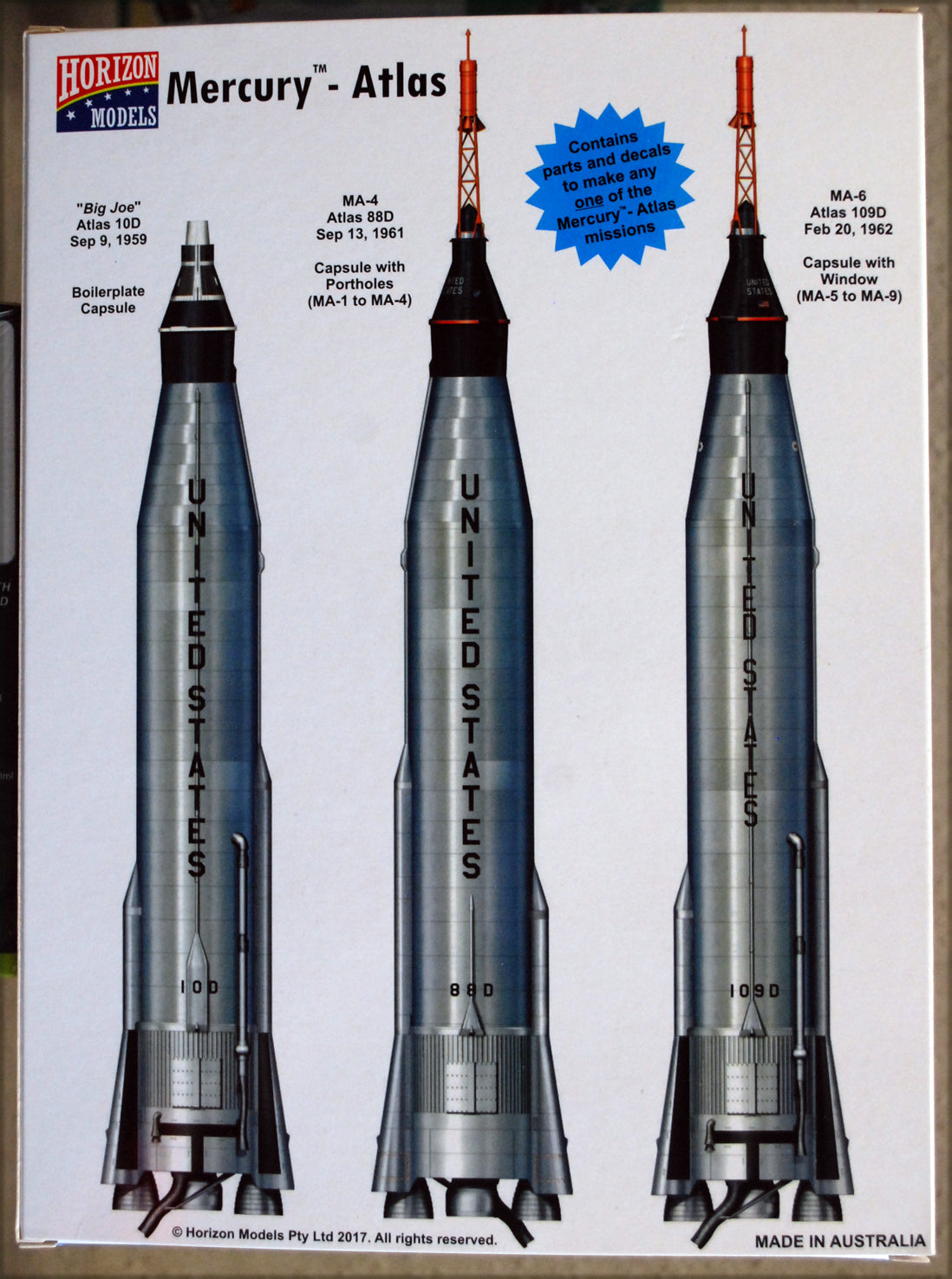 Horizon Models 2002 Mercury Atlas Missile 1:72 ganz neu 2023 Bausatz