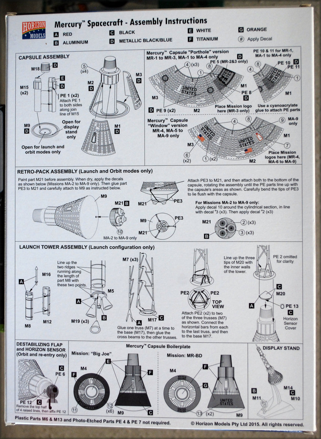 Horizon Models 2003 Mercury Spacecraft Raumkapsel 1:72 ganz neu 2023 Bausatz