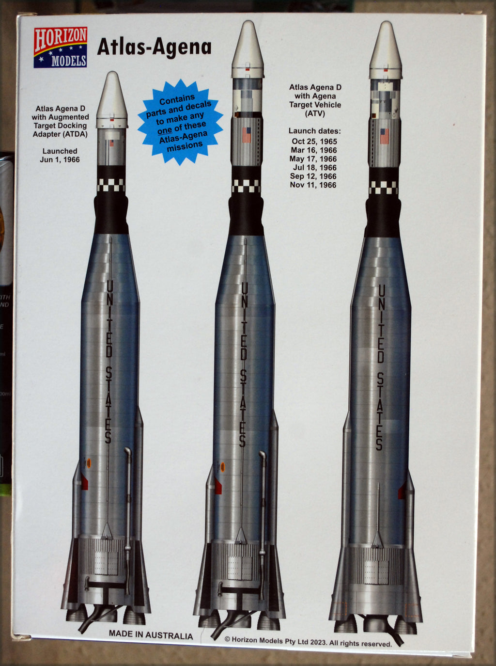 Horizon Models 2006 Atlas Agena Missile 1:72 ganz neu 2023 Bausatz