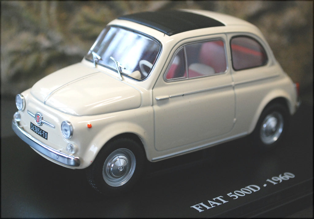1960 Fiat 500 D 1:24 Fabbri / White Box / Hachette