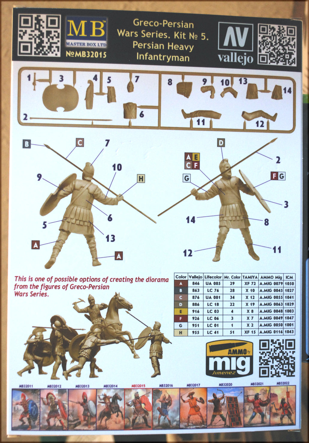 32015 Master Box Greco-Persian Wars Persian Heavy Infantry Kit #5 1:32