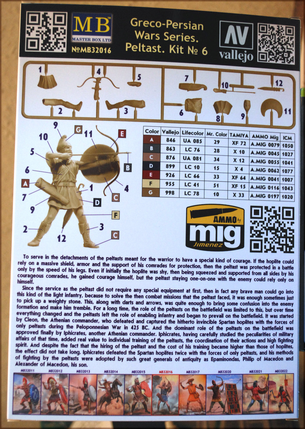 32016 Master Box Greco-Persian Wars griech. Peltast Kit #6 1:32
