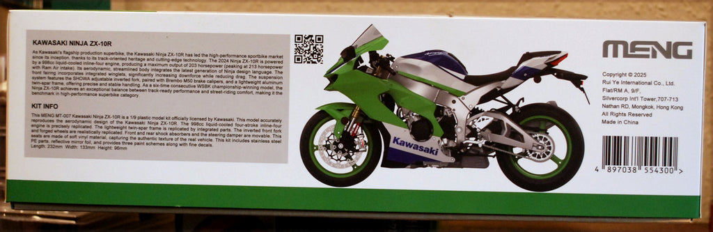 Meng MT007 2024 Kawasaki Ninja ZX-10R 1:9 Bausatz