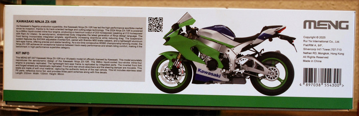 Meng MT007 2024 Kawasaki Ninja ZX-10R 1:9 Bausatz