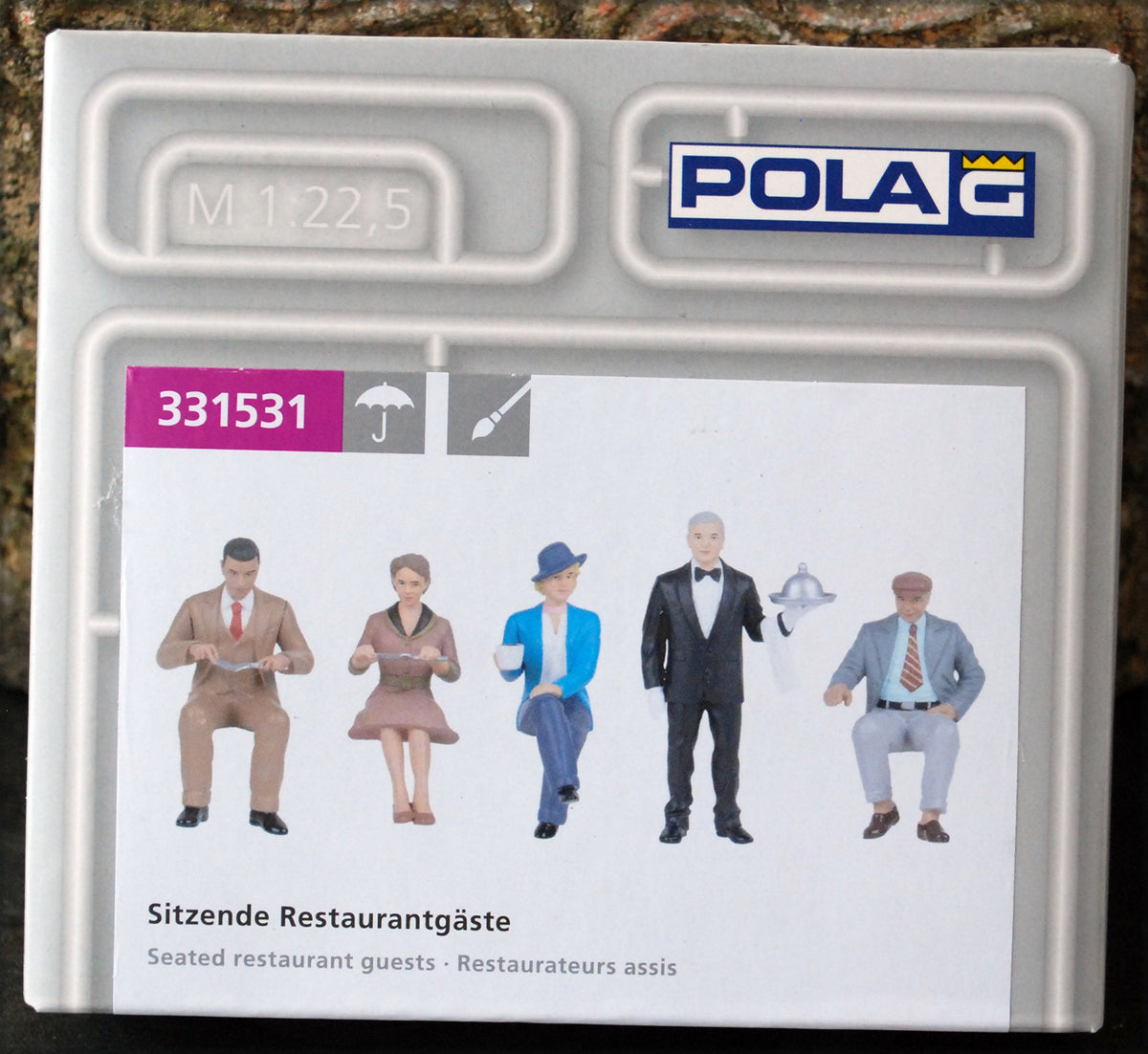 331531 Pola G Restaurantgäste sitzend 6 Stück handbemalt 1:22,5