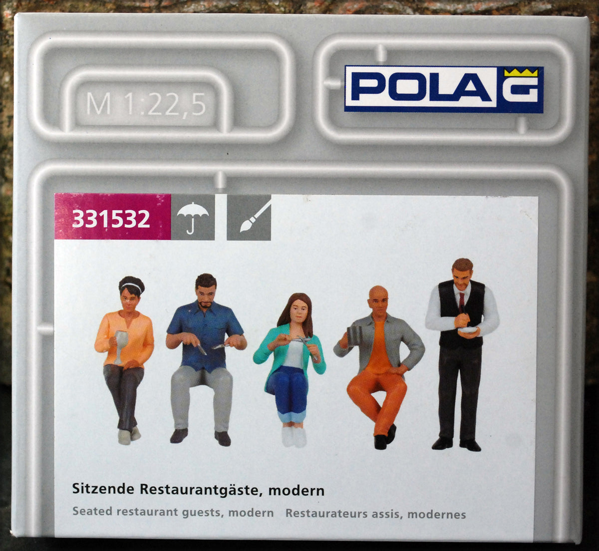 331532 Pola G moderne Restaurantgäste sitzend 6 Stück handbemalt 1:22,5