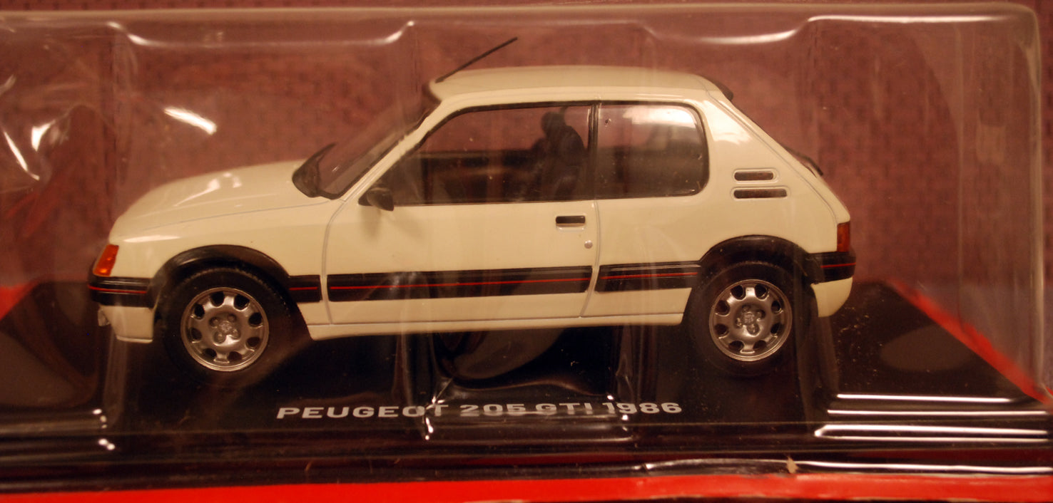 1986 Peugeot 205 GTI 1:24 Fabbri / White Box / Hachette