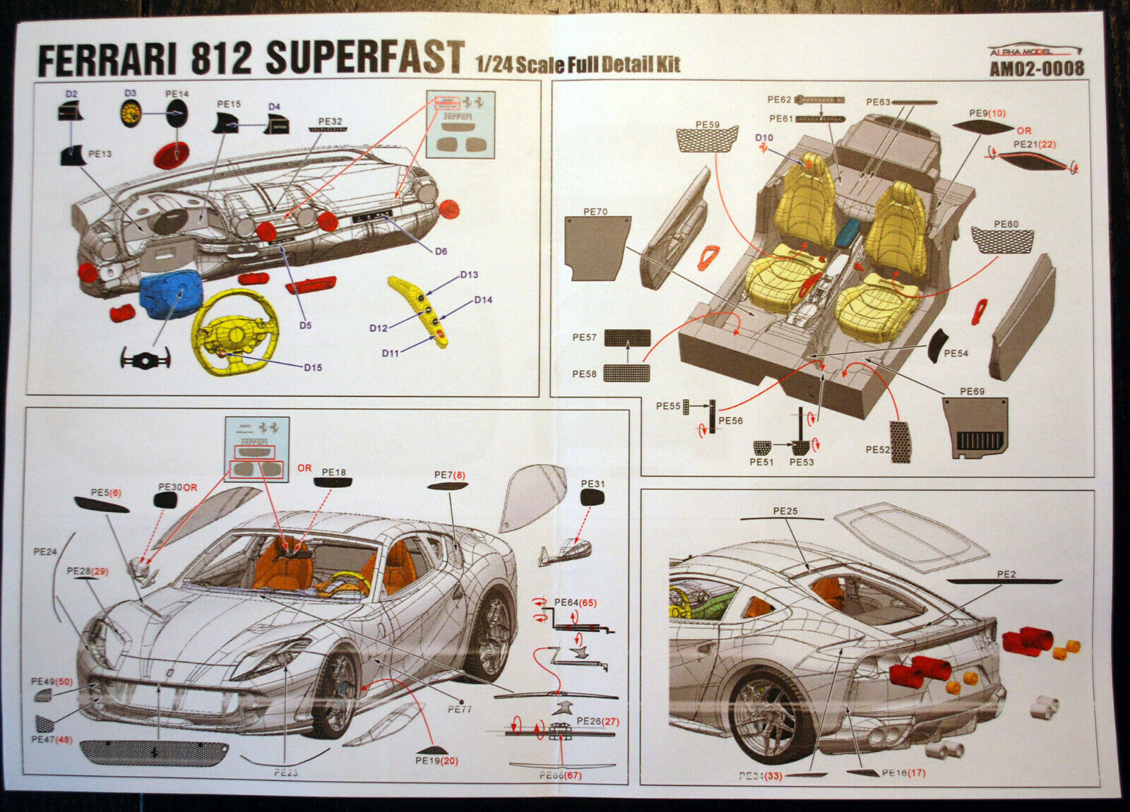 2017 Ferrari 812 Superfast 1:24 Alpha Model 02-0008 neu 2020
