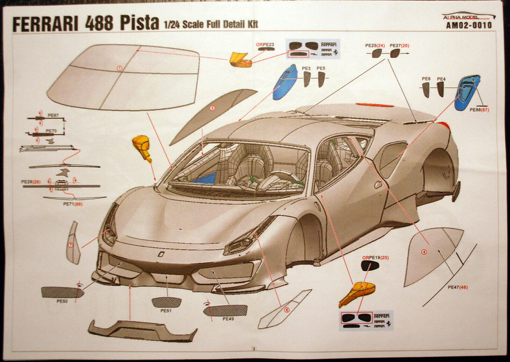 2018 Ferrari 488 Pista 1:24 Alpha Model 02-0010 neu 2020