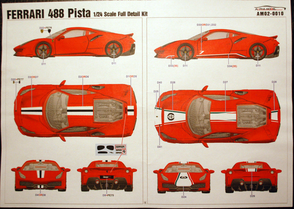 2018 Ferrari 488 Pista 1:24 Alpha Model 02-0010 neu 2020