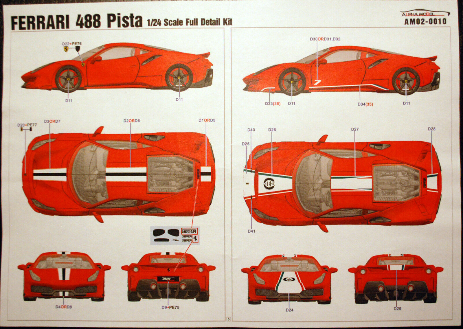 2018 Ferrari 488 Pista 1:24 Alpha Model 02-0010 neu 2020