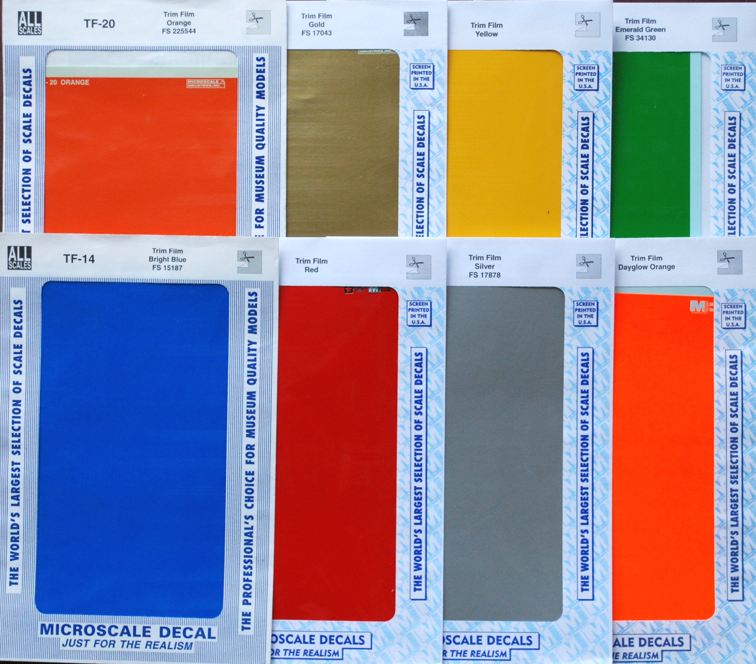 Micro Scale Decals Trim Film Plain einfarbig Naßschiebe- Abziehbilder