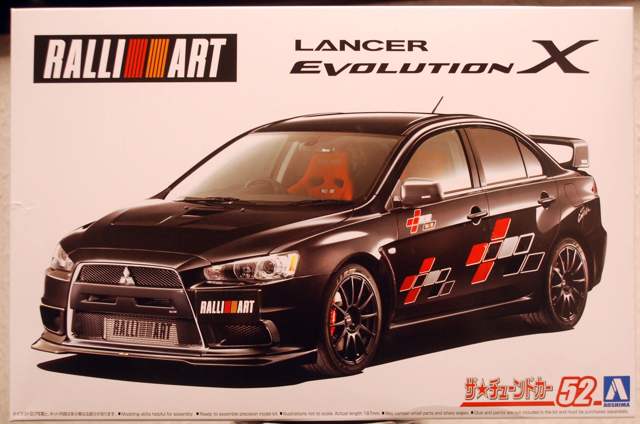 Aoshima 059876 2009 Mitsubishi Lancer Evolution X Rallye Art 1:24 JDM