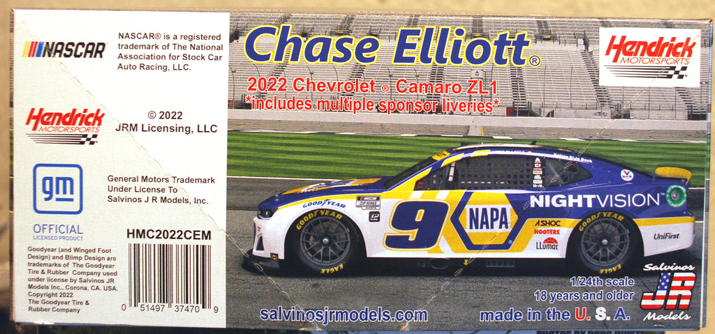 2022 Chevrolet Camaro Chase Elliott Multiple Sponsors 1:24 Salvinos JR 374709