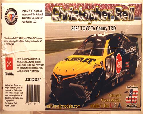 2023 Toyota Camry Christopher Bell De Walt Team JGR 1:24 Salvinos JR 391713