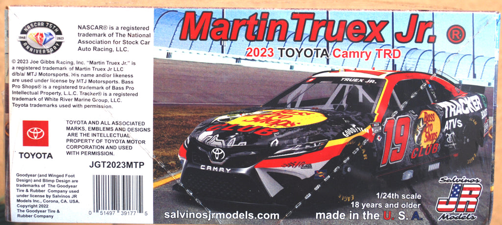 2023 Toyota Camry Martin Truex Jr. Bass Pro Team JGR 1:24 Salvinos JR 391775