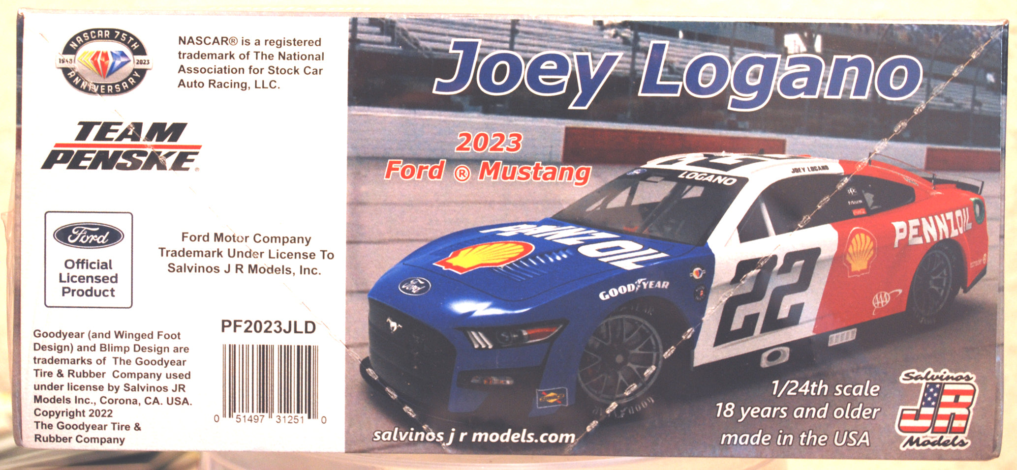 2023 Ford Mustang Joey Logano Pennzoil 1:24 Salvinos JR 312510