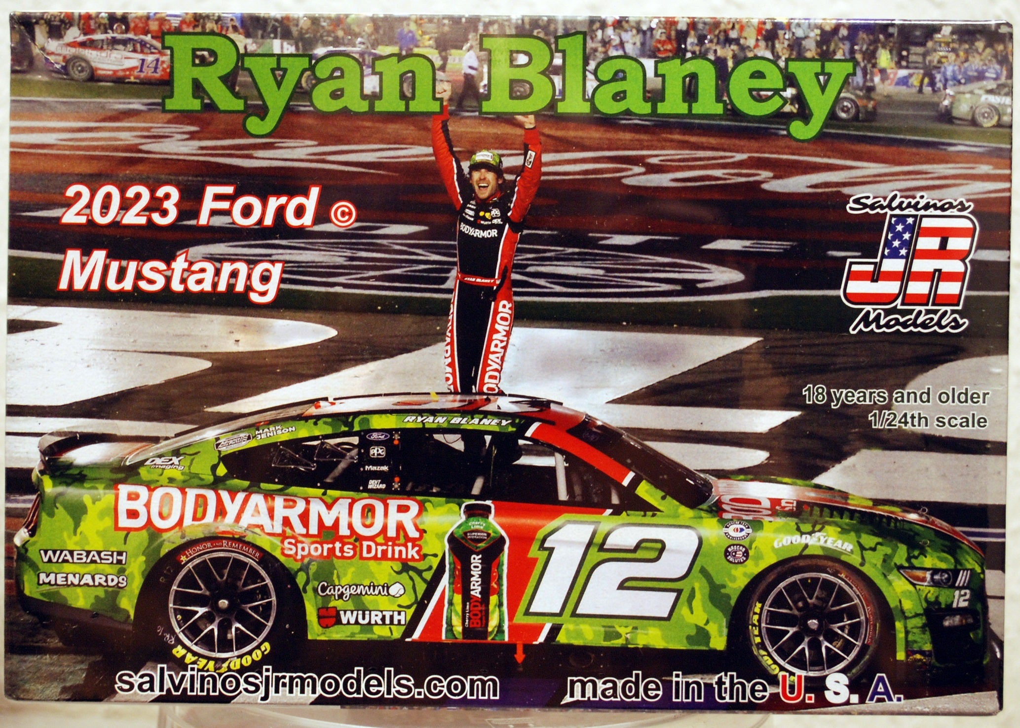 2023 Ford Mustang Ryan Blaney Bodyarmor Winner 1:24 Salvinos JR 391768