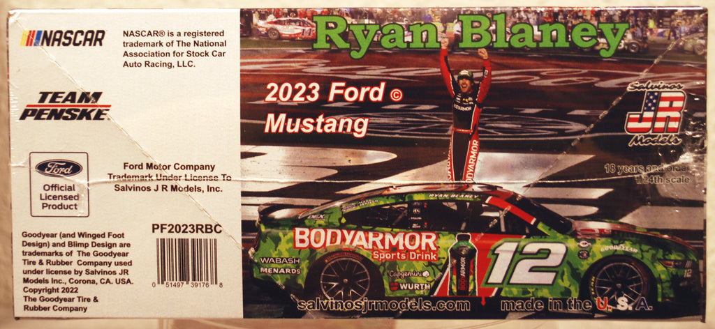 2023 Ford Mustang Ryan Blaney Bodyarmor Winner 1:24 Salvinos JR 391768