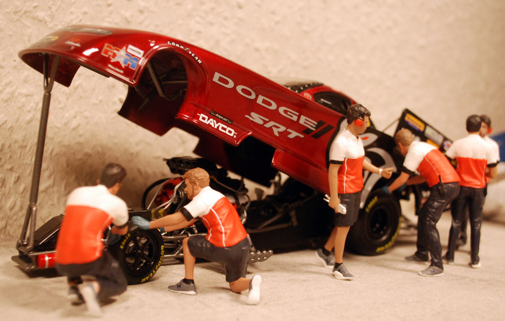 25001B American Diorama Race Crew Set alle 6 Figuren 1:24
