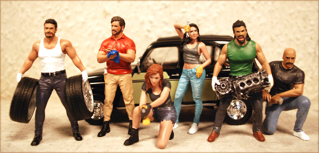 25201B American Diorama Muscle Mechanics Set of 6 1:24