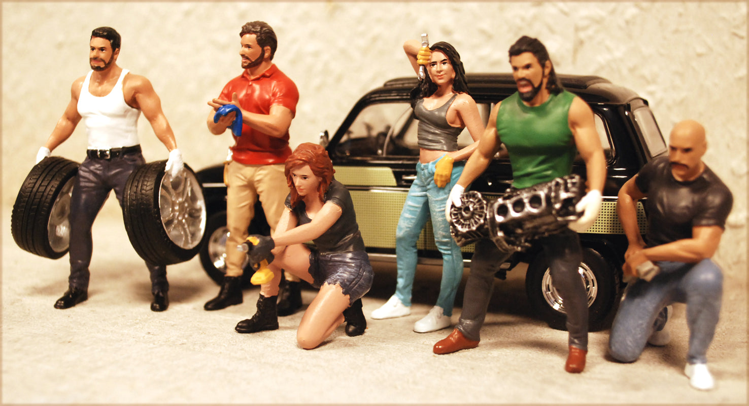 25201B American Diorama Muscle Mechanics Set of 6 1:24