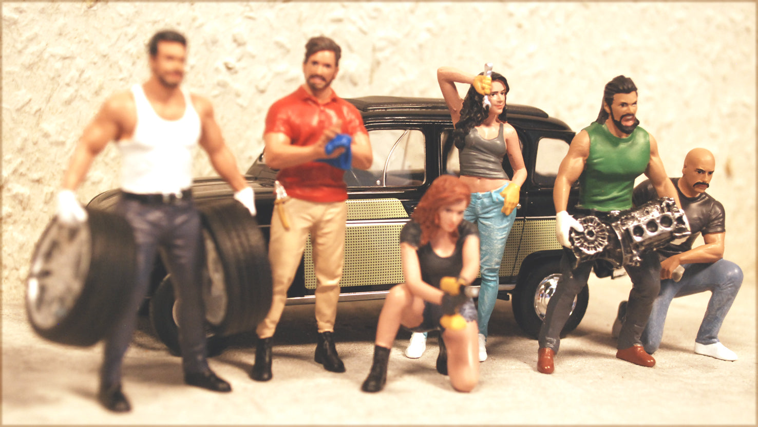 25201B American Diorama Muscle Mechanics Set of 6 1:24
