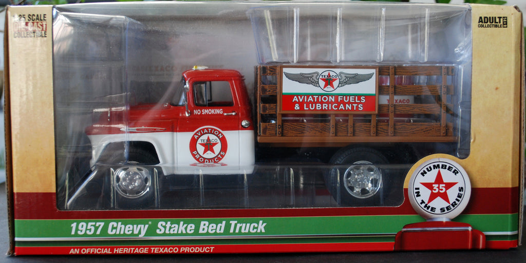 1957 Chevrolet Stake Bed Truck Texaco Aviation Fuels 1:24 Autoworld CP7505