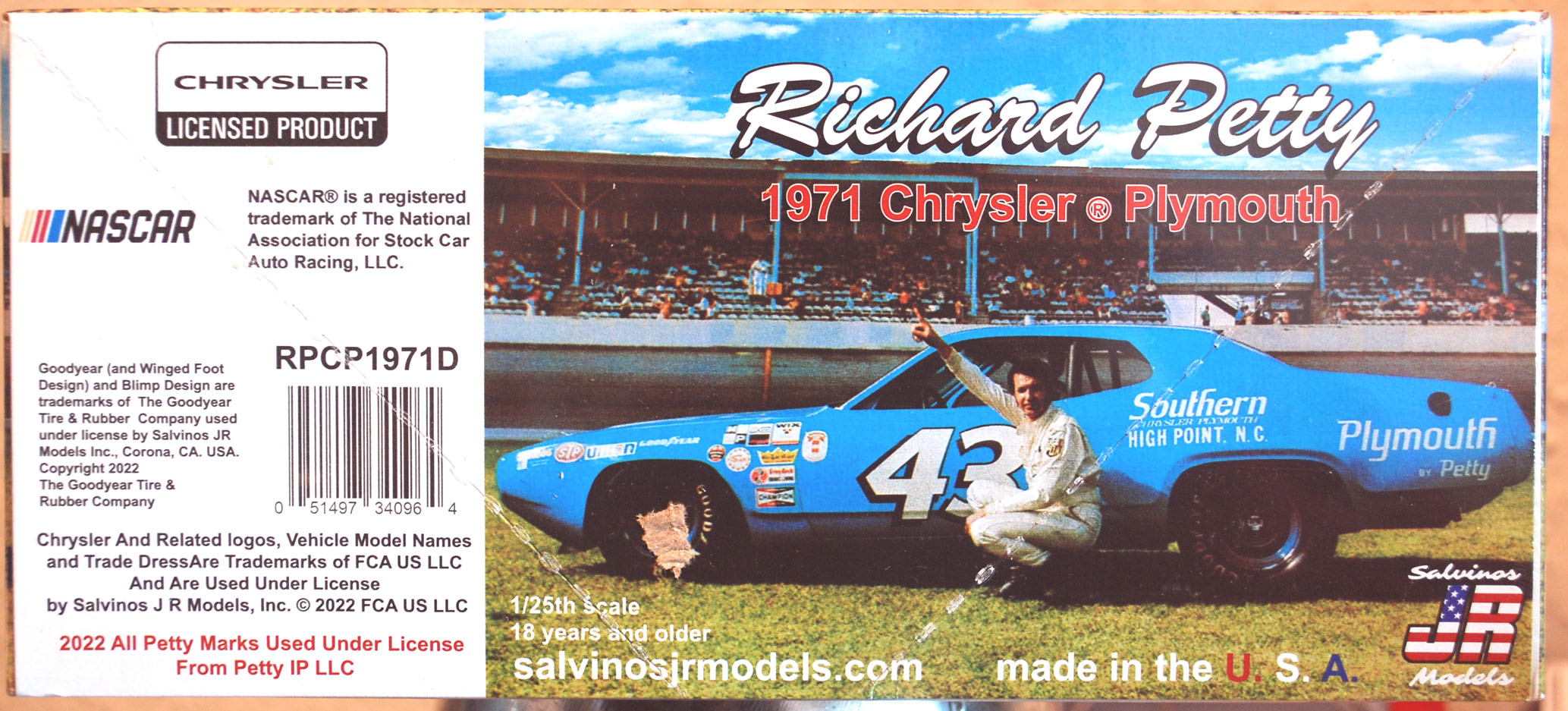 1971 Plymouth Roadrunner # 43 R. Petty 1:25 Salvinos JR 340964