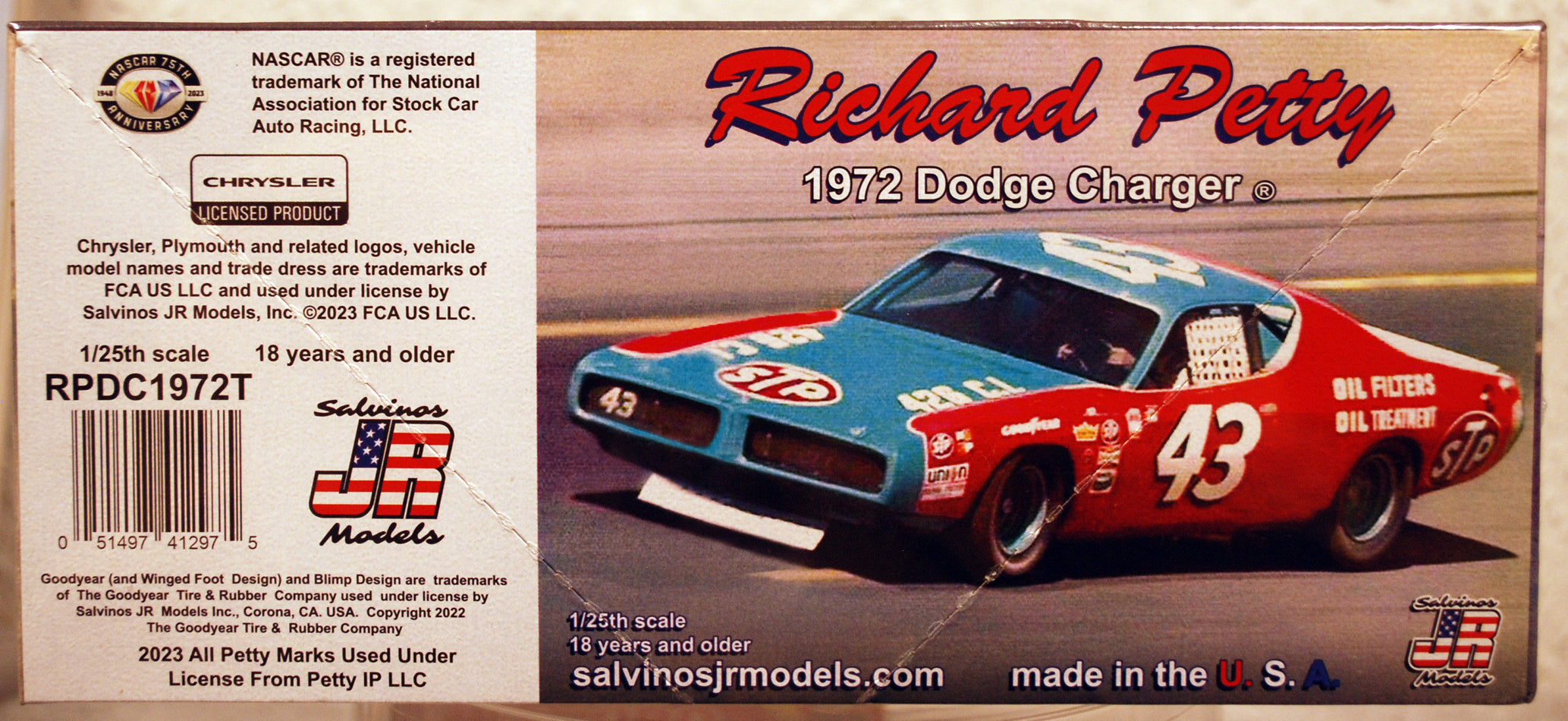 1972 Dodge Charger Talladega # 43 R. Petty STP 1:25 Salvinos JR 412975