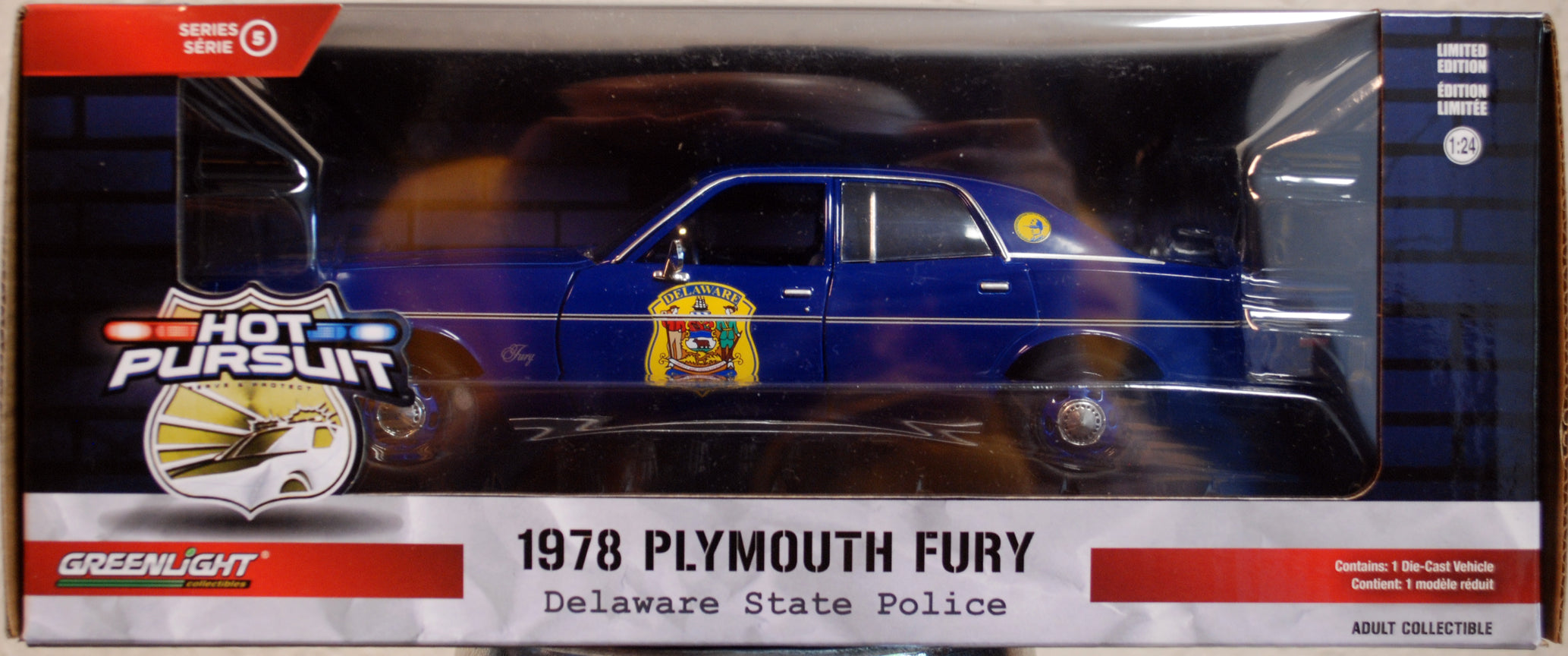 1978 Plymouth Fury  Delaware State Police 1:24 Green Light 85552
