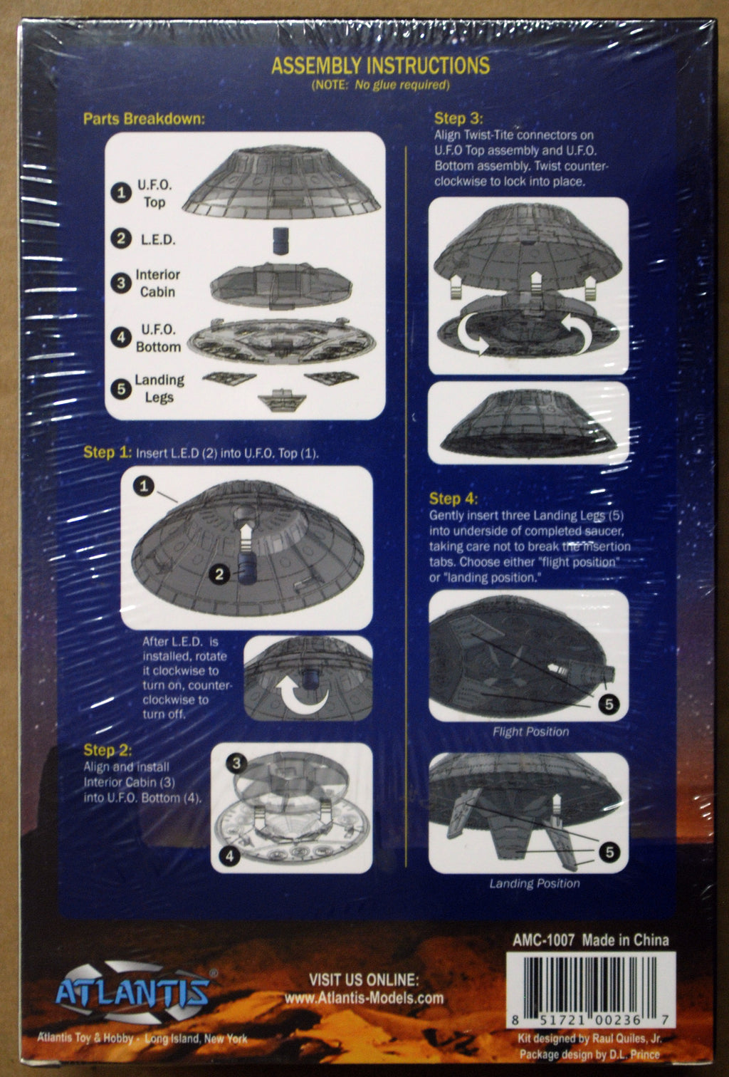 U.F.O. Encounters UFO inkl. Led Beleuchtung, 1:72, Atlantis 1007