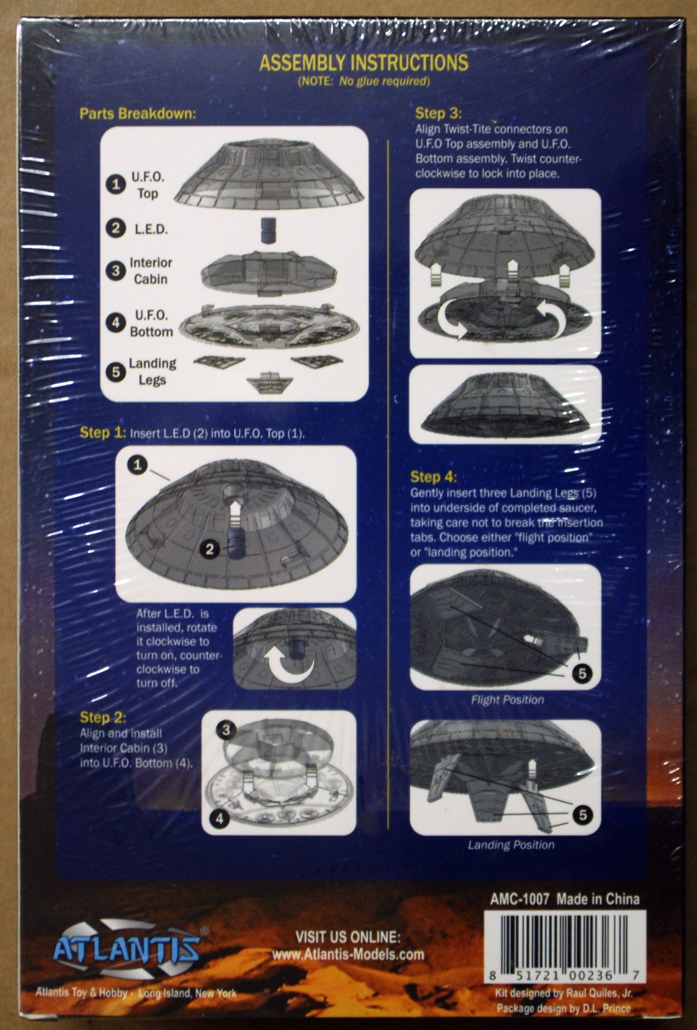U.F.O. Encounters UFO inkl. Led Beleuchtung, 1:72, Atlantis 1007