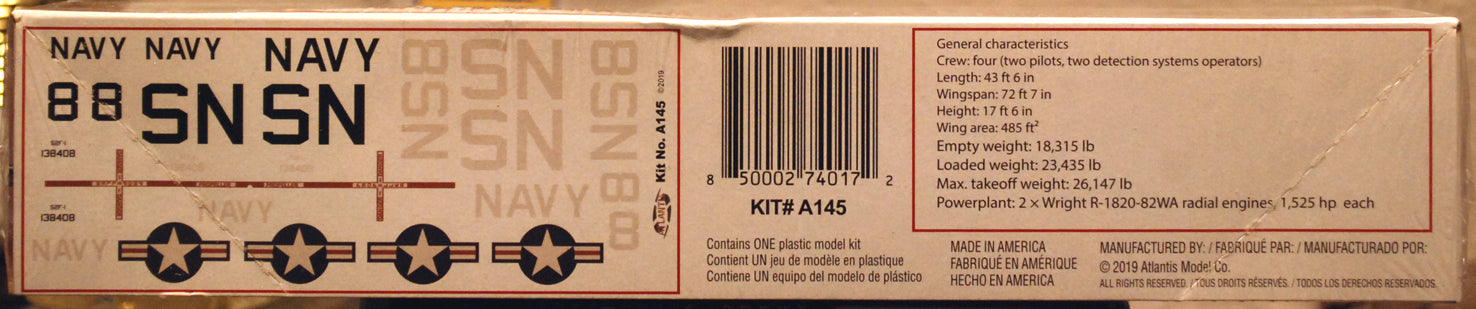 Atlantis 145 Grumman S2F Hunter Killer 1:54 Bausatz