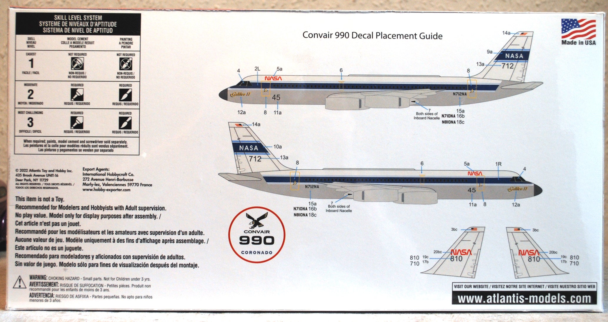 Atlantis 254 Convair 990 Coronado NSA Marking 1:135