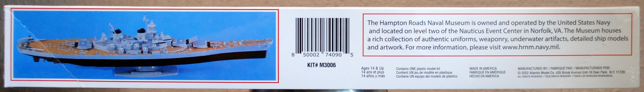 USS Wisconsin BB-64 Schlachtschiff Iowa Klasse 1:665 Atlantis 3006