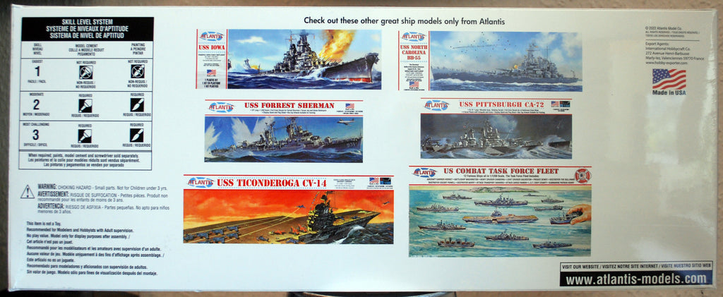 USS Wisconsin BB-64 Schlachtschiff Iowa Klasse 1:665 Atlantis 3006