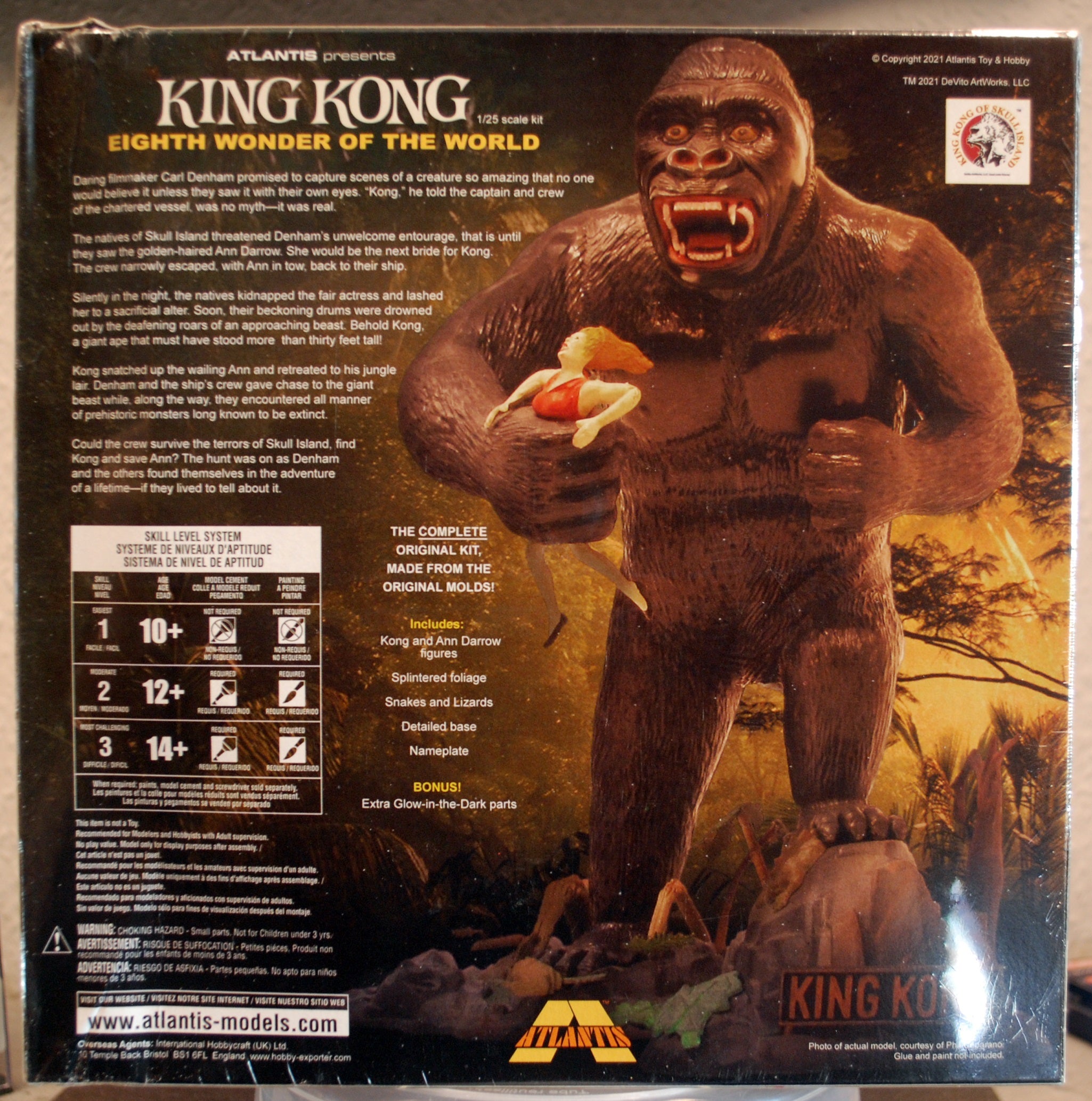 Atlantis 465 King Kong Glow Parts Snap Kit 1:25