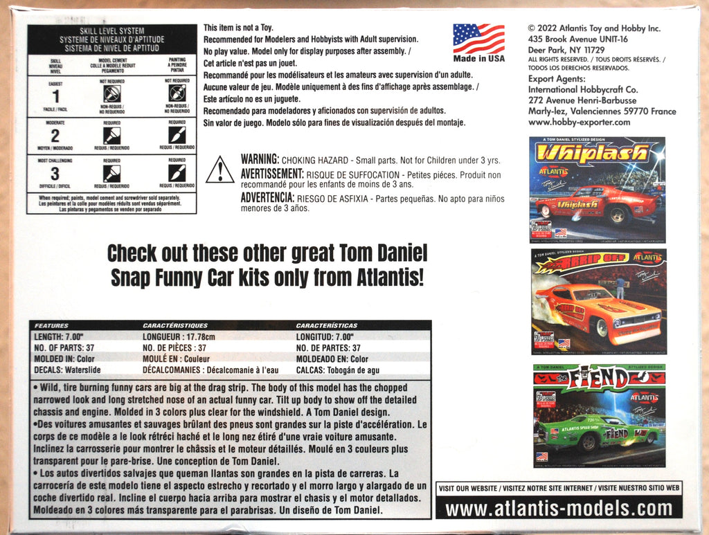 Atlantis 8275 Tom Daniels Fake Out Funny Car 1:32 neu 2022 Snap Bausatz