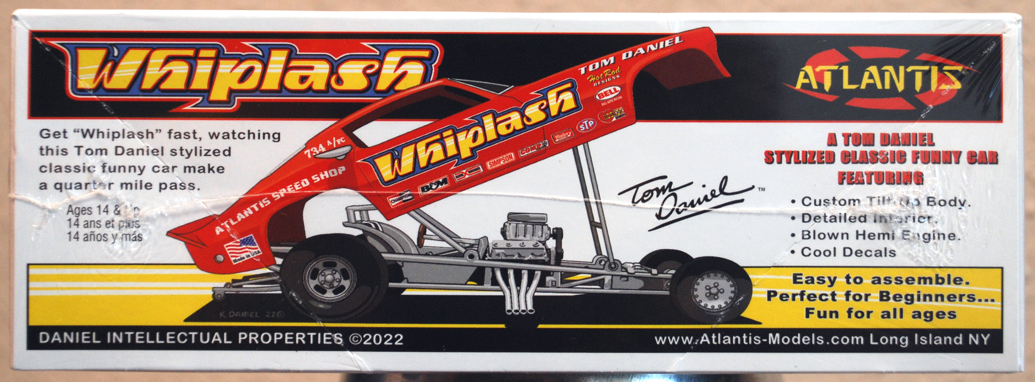Atlantis 8276 Tom Daniels Whiplash Funny Car 1:32 neu 2022 Snap Bausatz