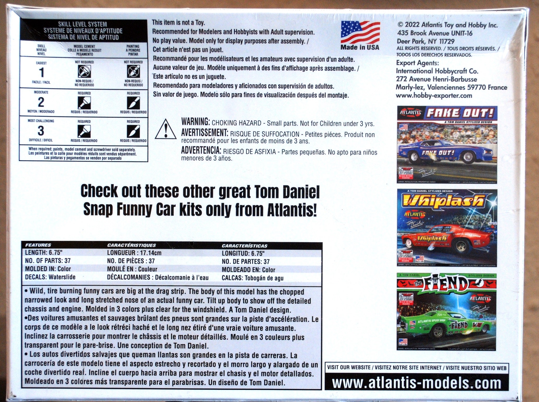 Atlantis 8277 Tom Daniels Rrrip Off Funny Car 1:32 neu 2022 Snap Bausatz