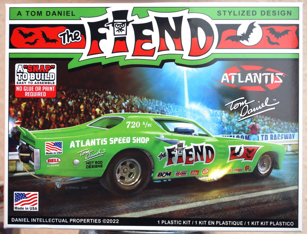 Atlantis 8278 Tom Daniels The Fiend Funny Car 1:32 neu 2022 Snap Bausatz