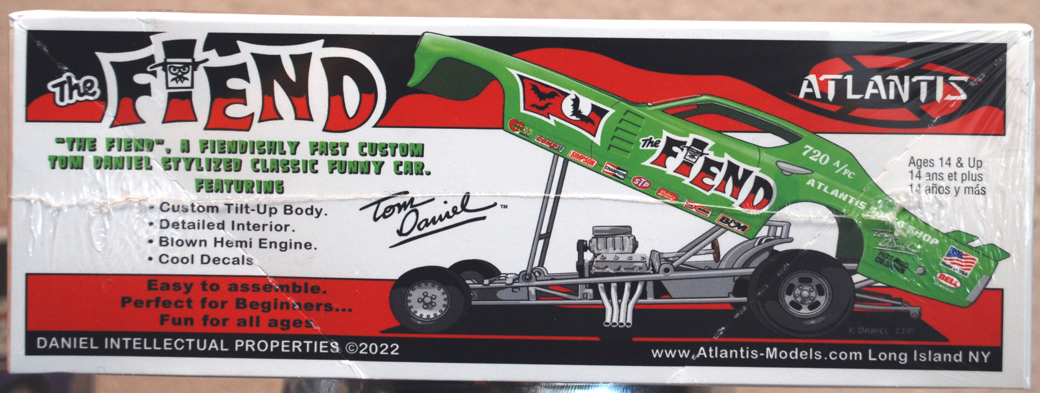 Atlantis 8278 Tom Daniels The Fiend Funny Car 1:32 neu 2022 Snap Bausatz