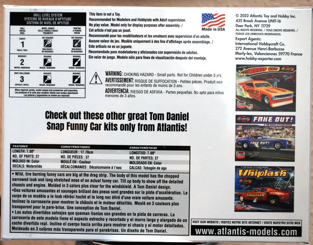 Atlantis 8278 Tom Daniels The Fiend Funny Car 1:32 neu 2022 Snap Bausatz