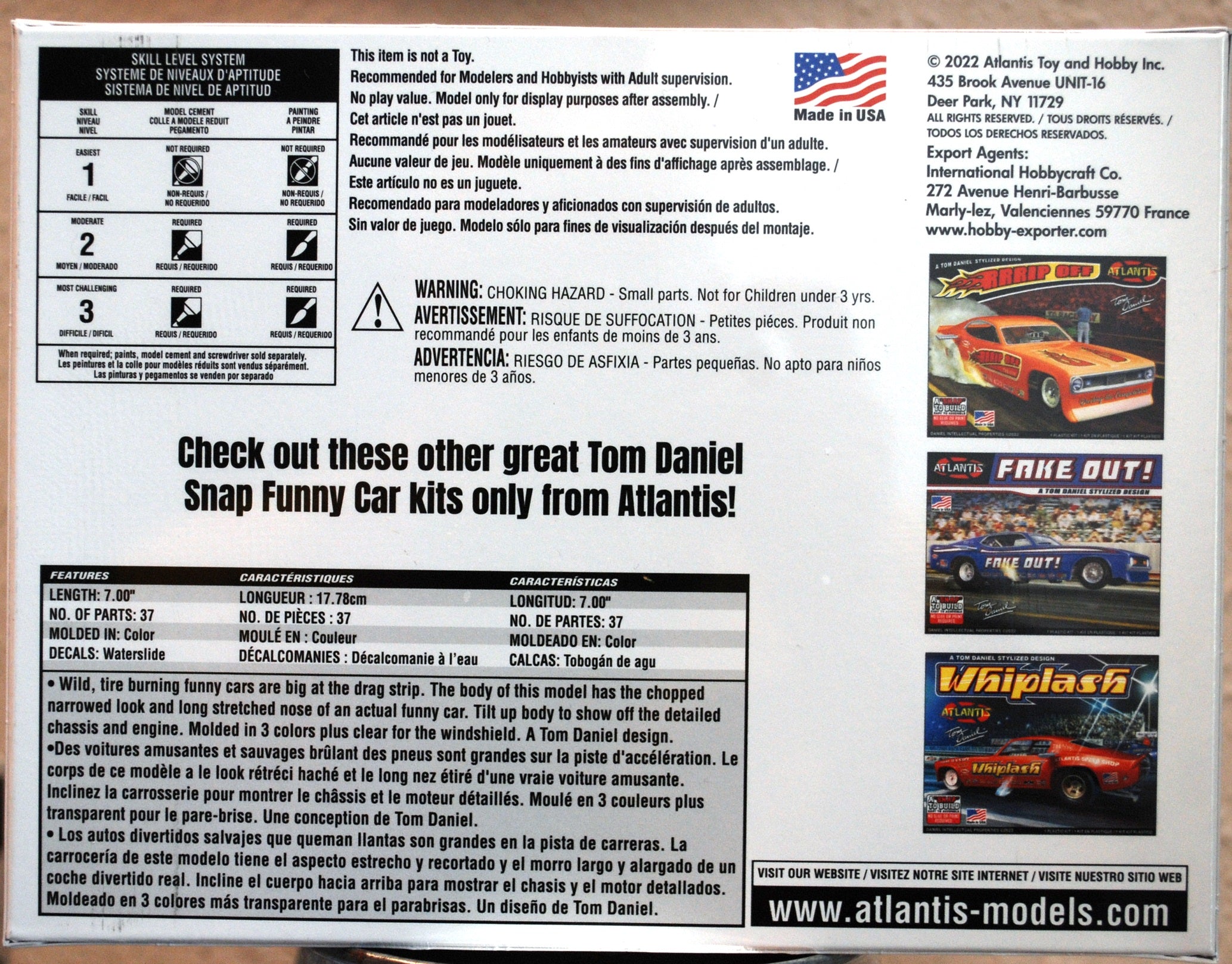 Atlantis 8278 Tom Daniels The Fiend Funny Car 1:32 neu 2022 Snap Bausatz