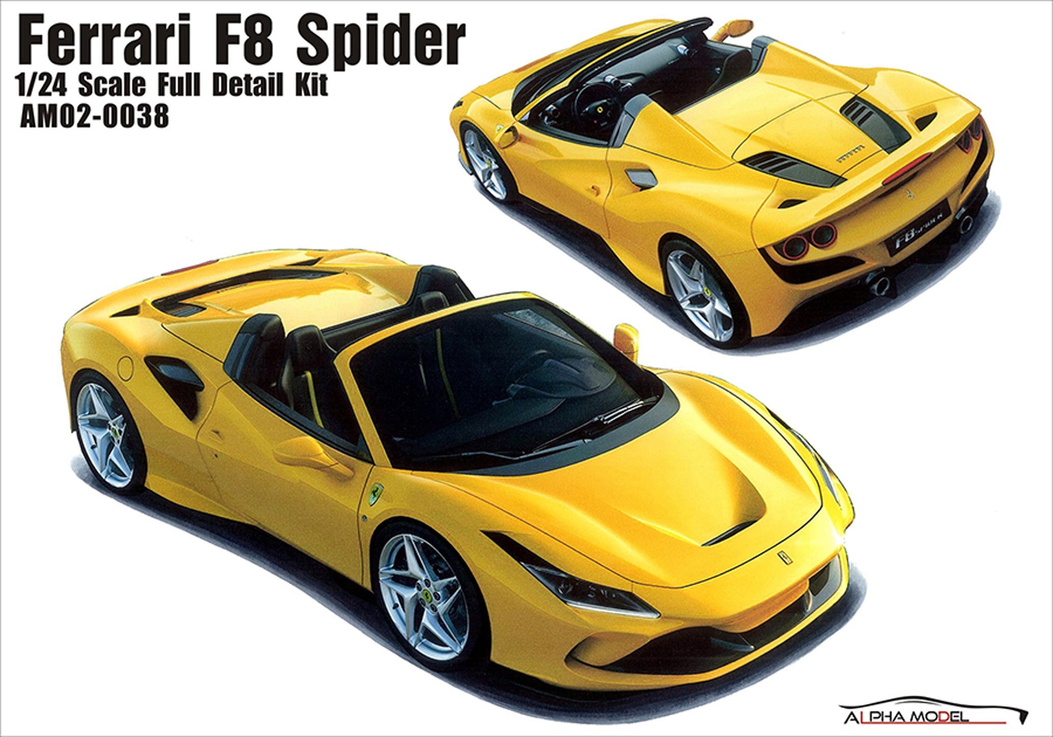 2019 Ferrari F8 Tributo Spider 1:24 Alpha Model 02-0038 neu 2022