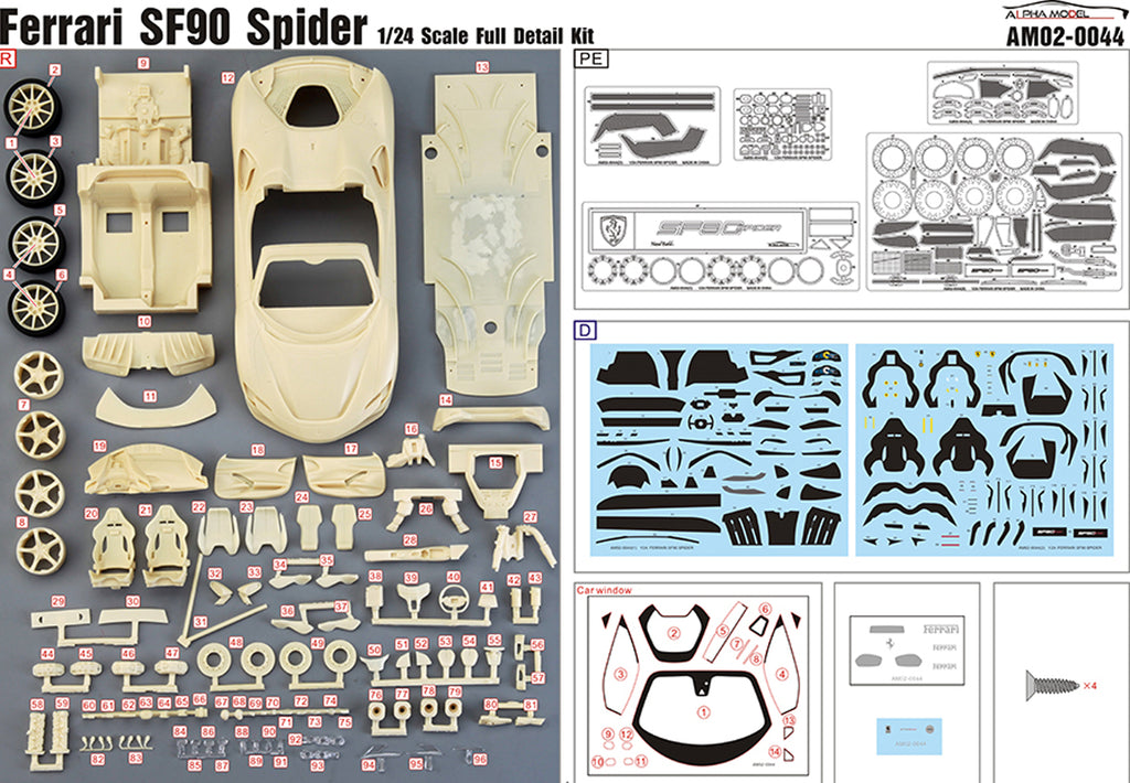 2021 Ferrari SF90 Spider 1:24 Alpha Model 02-0044 neu 2022