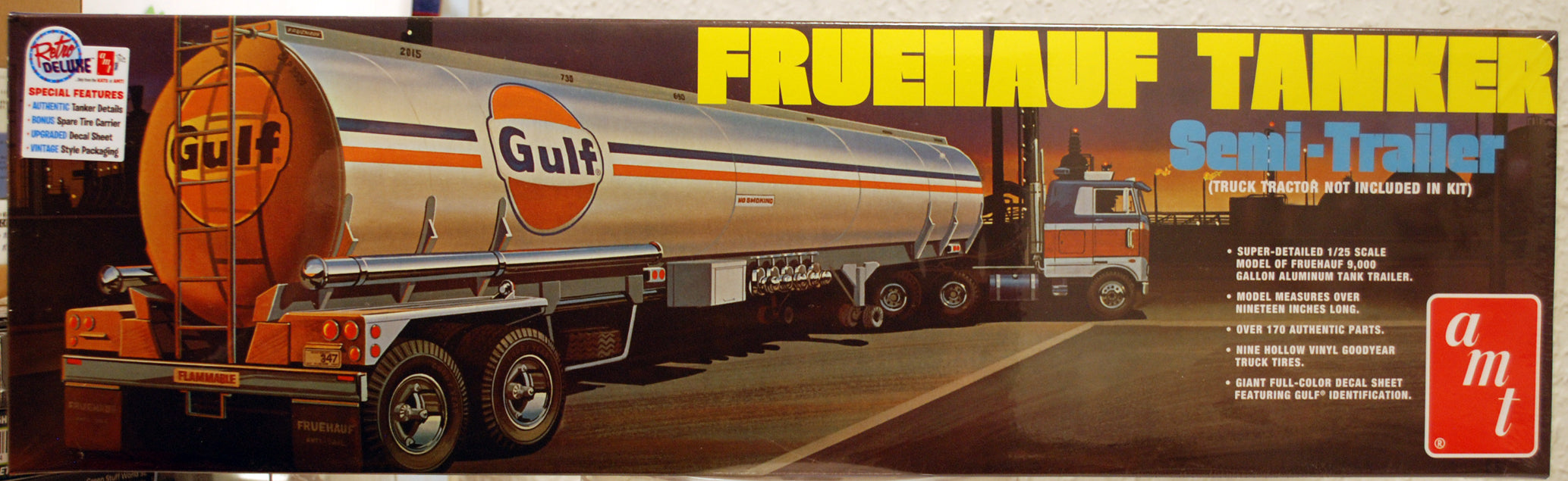 Fruehauf Tanker Semi Trailer GULF 1:25 AMT 1354 wieder neu 2023