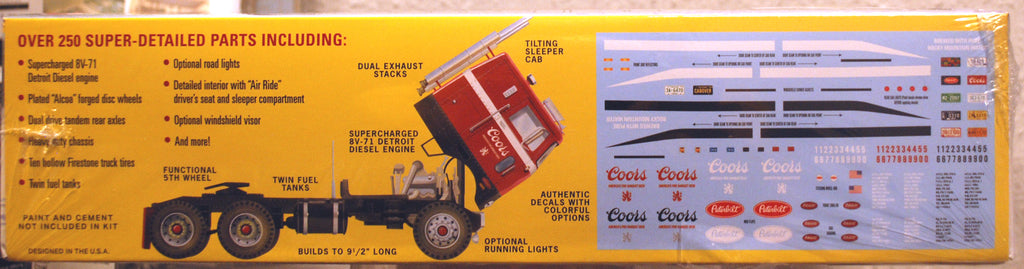 Peterbilt 352 Pacemaker Tractor COE Coors Banquet 1:25 AMT 1375